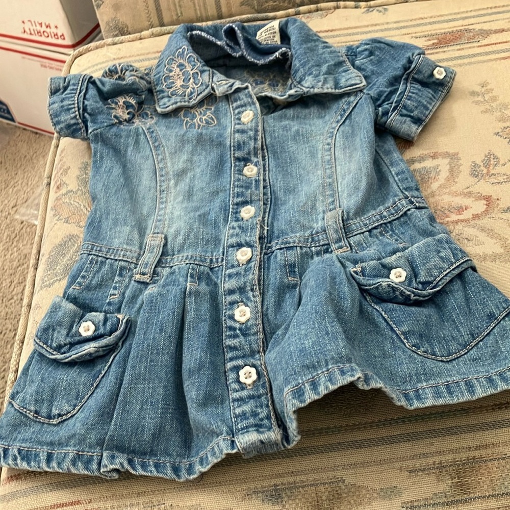 FINAL MARKDOWN Faded glory girls denim dress 12 months